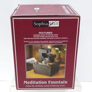 Sophia Elan Meditation Fountain Flowing Water Multi-Colored River Rock New Cond